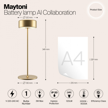 Интерьерная настольная лампа AI Collaboration MOD229TL-L3G3K2