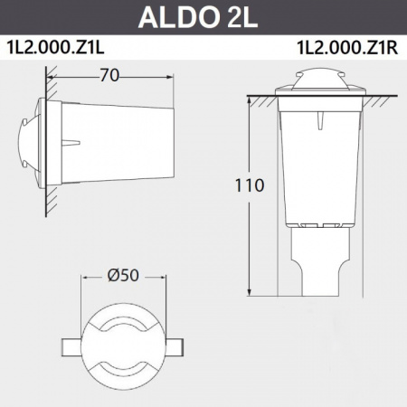 Встраиваемый светильник уличный Aldo 1L2.000.000.LXZ1L