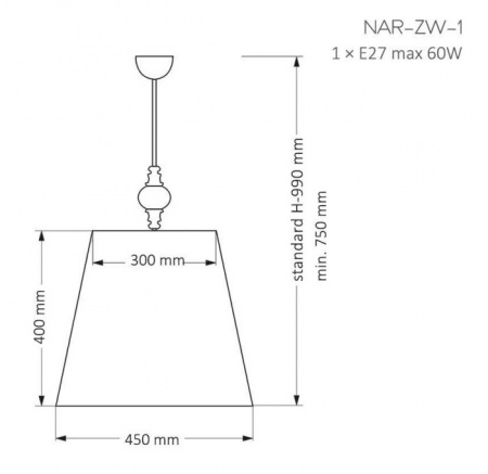 Подвесная люстра NARNI NAR-ZW-1(CZ)