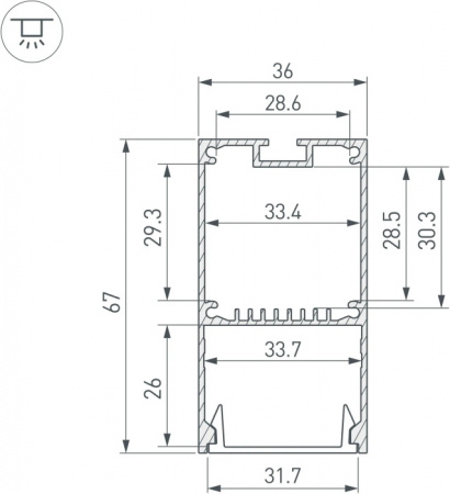 Профиль для светодиодной ленты LINE-S 042903