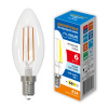 Лампочка светодиодная филаментная Optima Филамент Dim LED-C35-6W/4000K/E14/CL/DIM/SLF