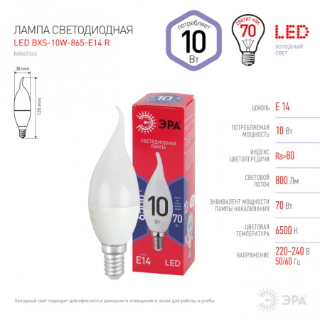 Лампочка светодиодная LED BXS-10W-865-E14 R