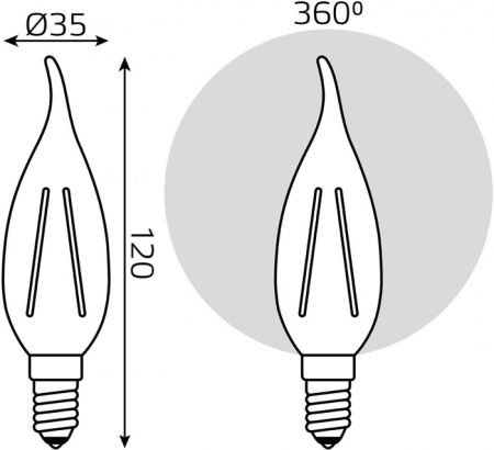 Лампочка светодиодная филаментная Filament Elementary 42128