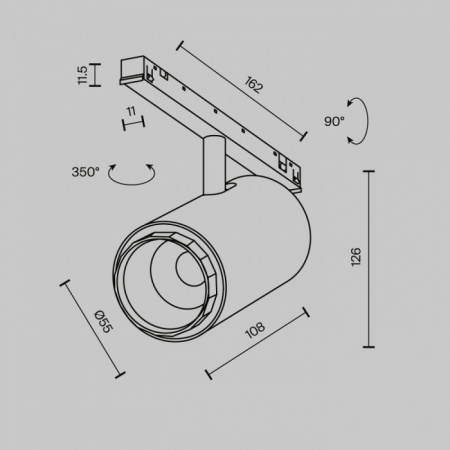 Трековый светильник Focus Zoom TR244-4-12WTW-DSZ-B