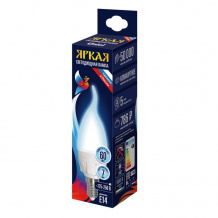 Лампочка светодиодная Яркая LED-CW37 7W/6500K/E14/FR PLP01WH