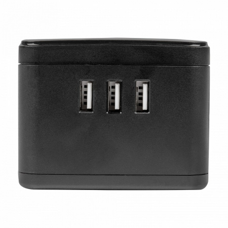 S-GCD2-1,5SBU BLACK Удлинитель серии Standard, с/з, шнур 1,5м, 2 гнезда, 3 USB, 16А. Черный. ТМ Uniel