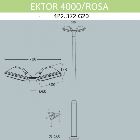 Наземный светильник Rosa 4P2.372.G20.LYF1R