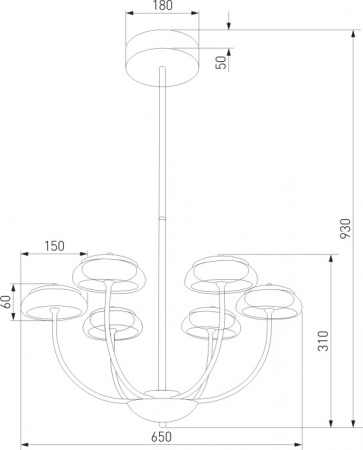 Люстра на штанге Eurosvet Fungo 50388 LED черный
