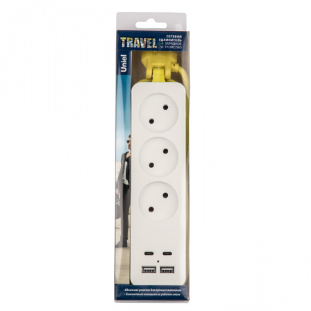 Розеточные блоки, удлинители Travel S-CT3-1,8UC WHITE/GREEN