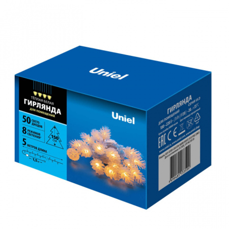 Гирлянда ULD-S0500-050/DTA WARM WHITE IP20 PINE CONES